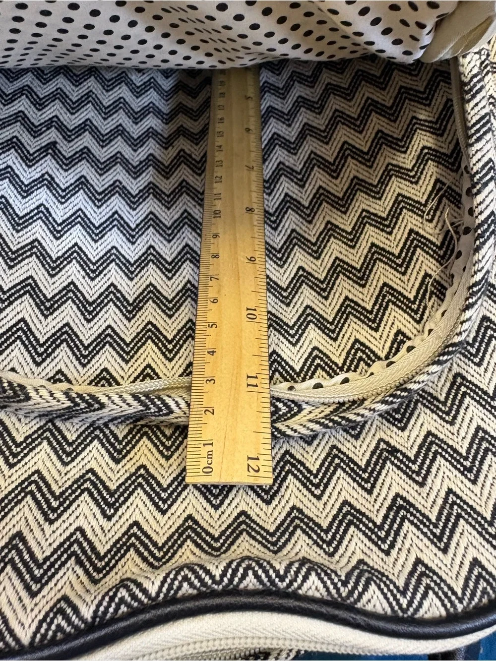Madden Girl Black & White Chevron Travel Backpack with side, & 2 front pockets